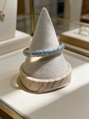 Blue Flower Enamel Cloisonne Bracelet Bangle